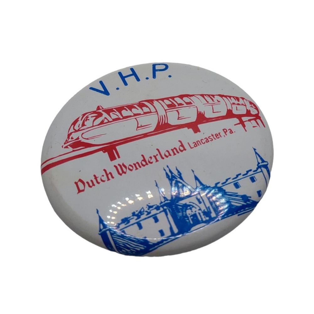 Vintage Rare V.H.P Dutch Wonderland Lancaster PA Button Pin‎